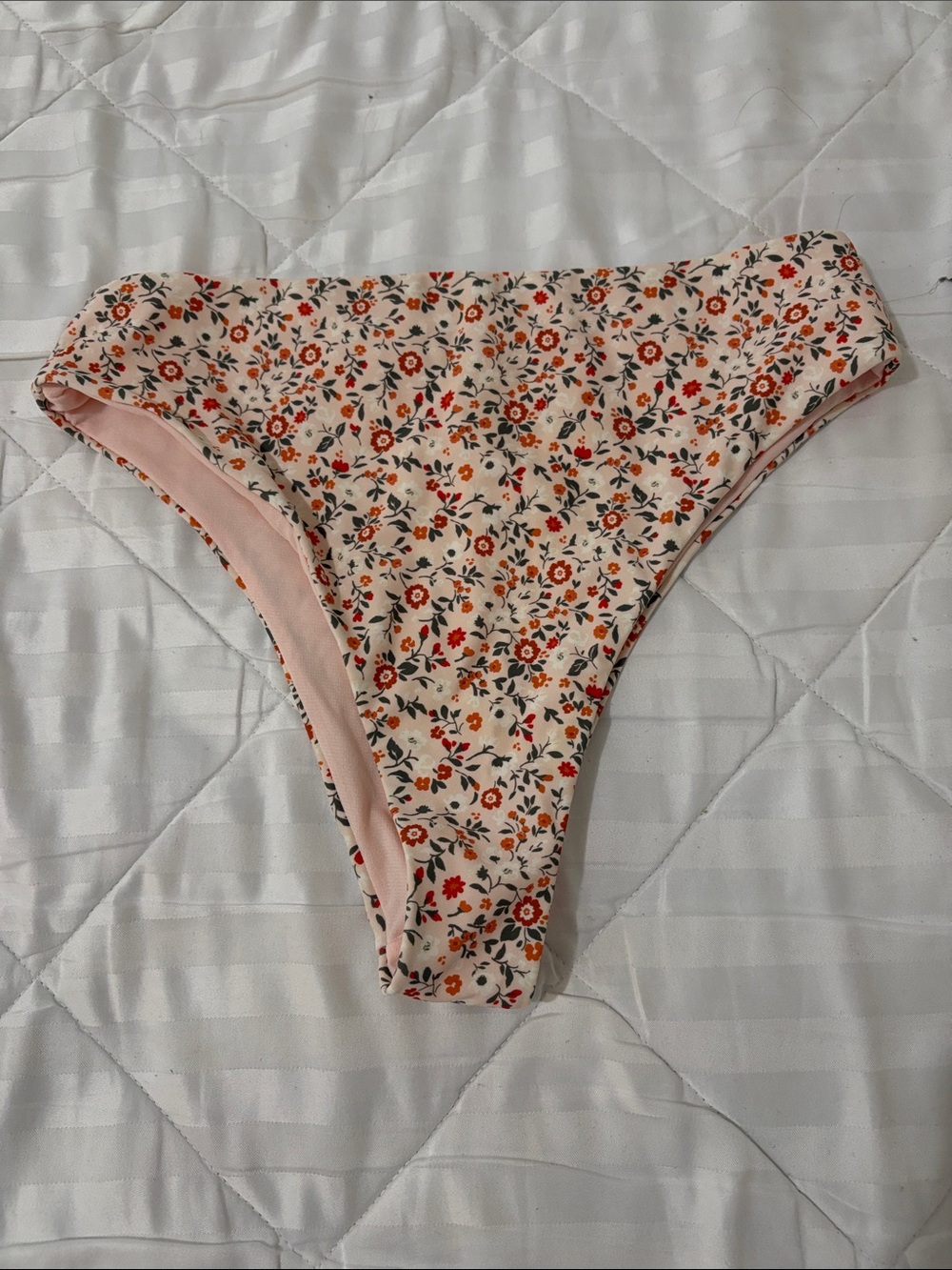 Forever 21 Beige Swim Bottoms with Floral Print